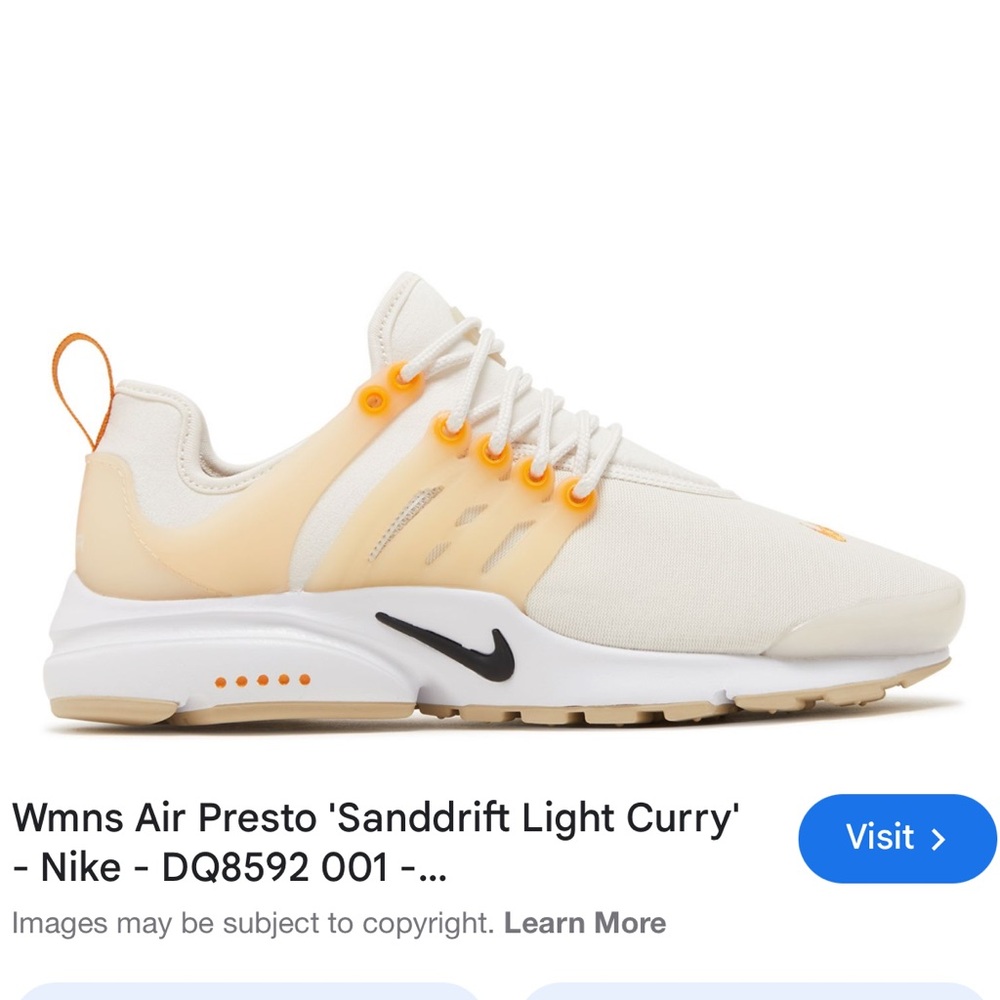 Nike Air Presto Sanddrift Light Curry Women's Size 10 Sneakers Shoes DQ8592-001